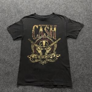 Johnny Cash Shirt Mens Small Black Don't Take Your Guns To Town Graphic Tee
